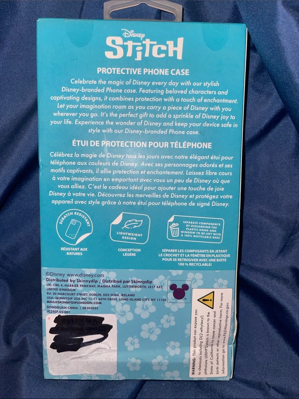 Disney Stitch Glitter Phone Case in Blue and Pink for iPhone 16 Pro Max